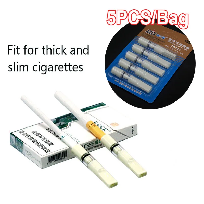 5PCS Acrylic Microfilter Mouthpiece for cigarette For 8mm 6mm Recyclable Smoking filter tube Reduce Tar Cleanable Tobacco Pipe