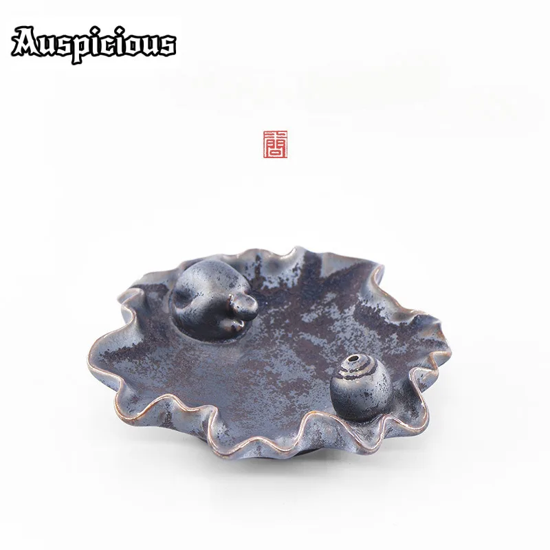 Heart Asking Ceramic Incense Insertion Kiln Fambe Iron Rust Glazed Incense Holder Elegant Diffuser Smell Distributor For Teaware