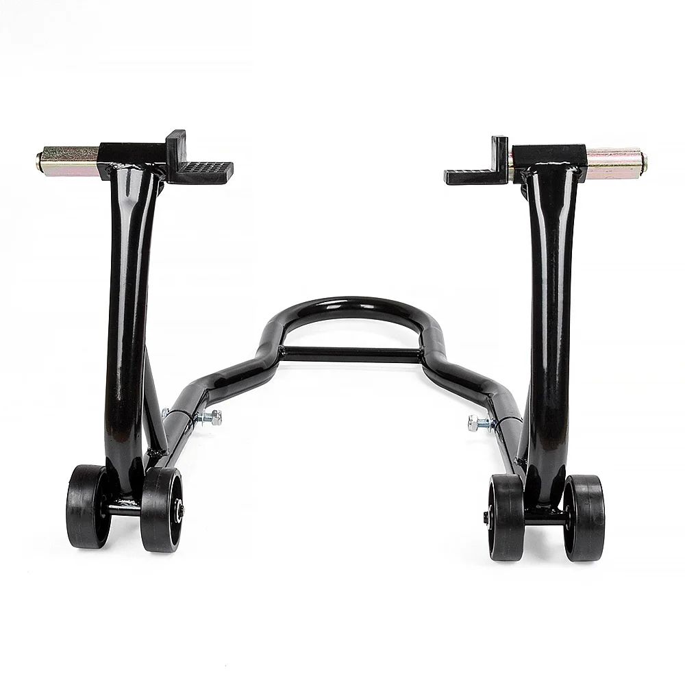 Black Powder Coating Rear Motorcycle Paddock Repair Lift Wheel Stand
