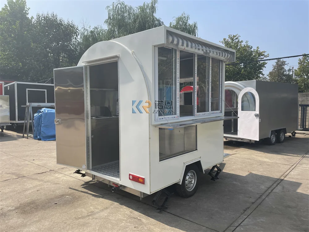 Food Truck Van Mobile Coffee Shop Street Snack Pizza Kiosk Fast Food Trailer Hot Dog Cart Fully Equipped