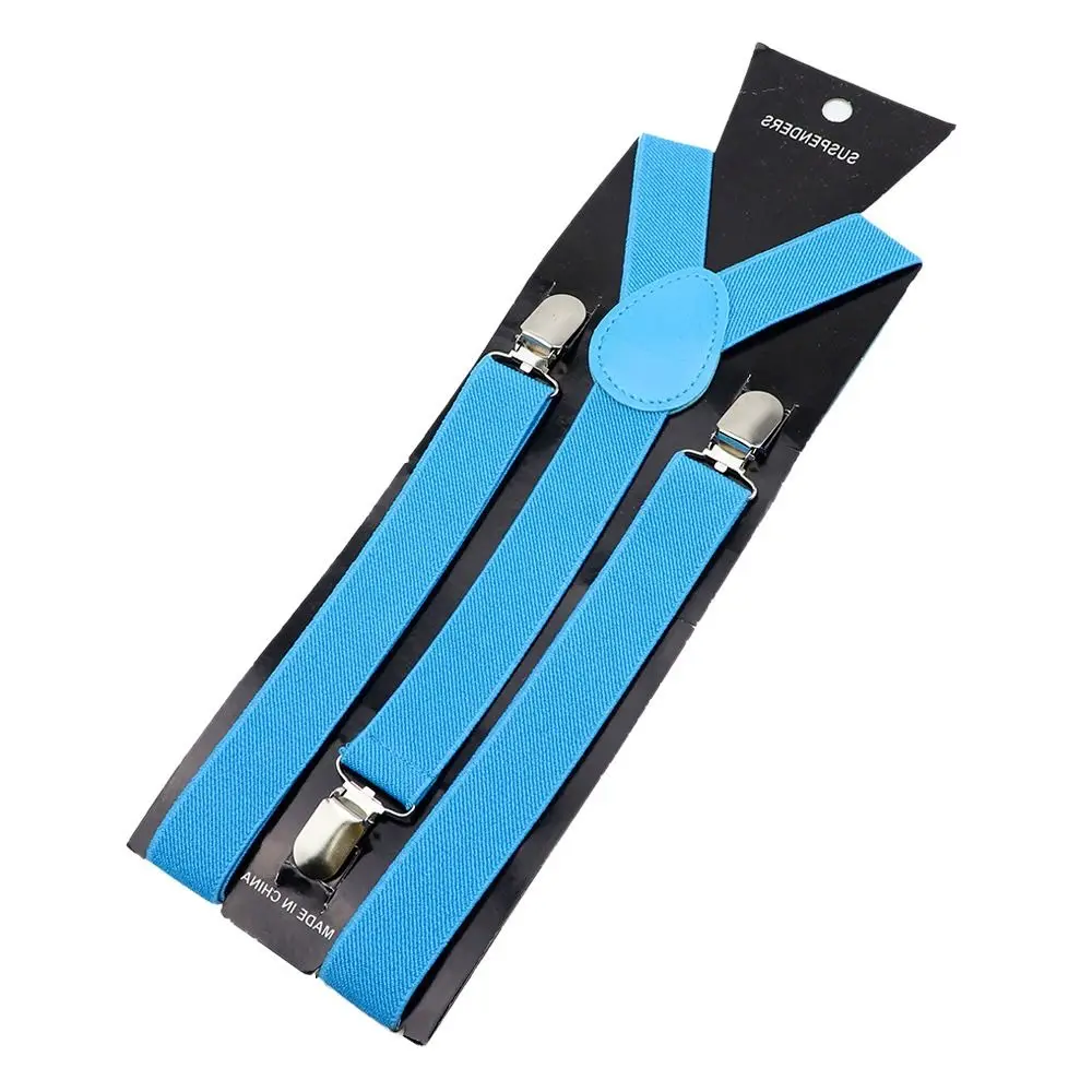 Y Back Style Leather Men Women Suspenders Braces Adjustable Straps Elastic Unisex Suspenders