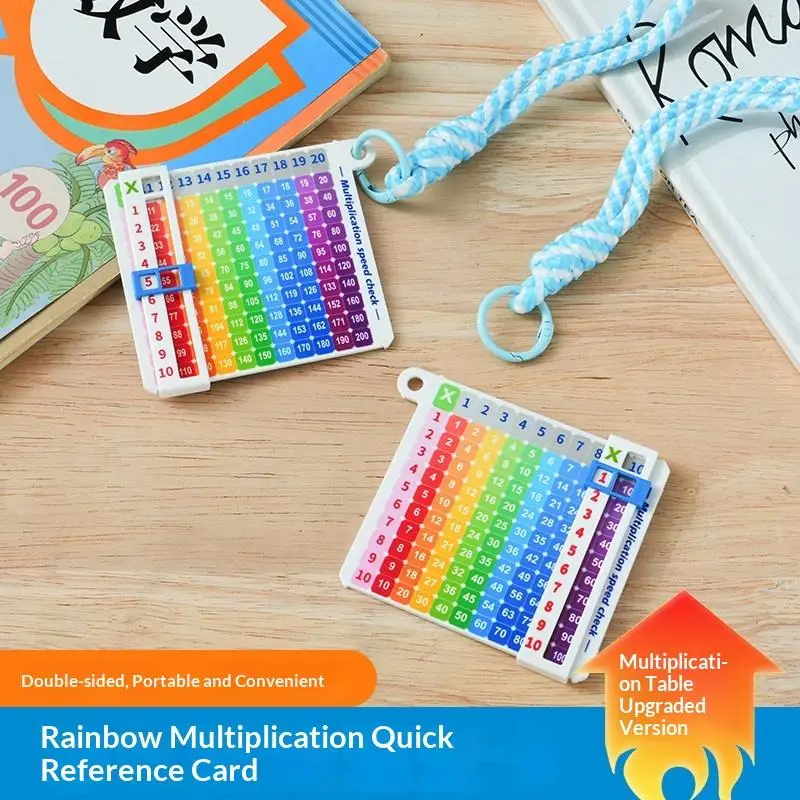 Multiplication Quick Search Card Math Enlightenment Table Portable Cartoon Fun Learning Multiplication Keychain For Daily Study