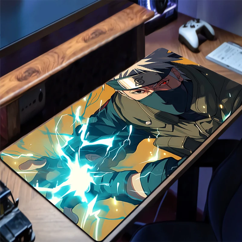 

Mouse Pad Gamer Anti-slip Desk Mat Gaming PC Accessories Tablet Pad Naruto Kakashi Hatake Large Mousepad Extended Keyboard Mat