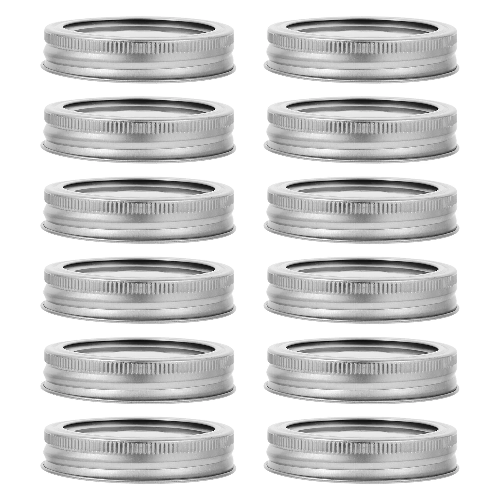 

12 set 12 Sets 86mm Wide Mouth Mason Jar Lids Rings Reusable Leak Proof Sealing Food Storage Canning Covers Home Replacement