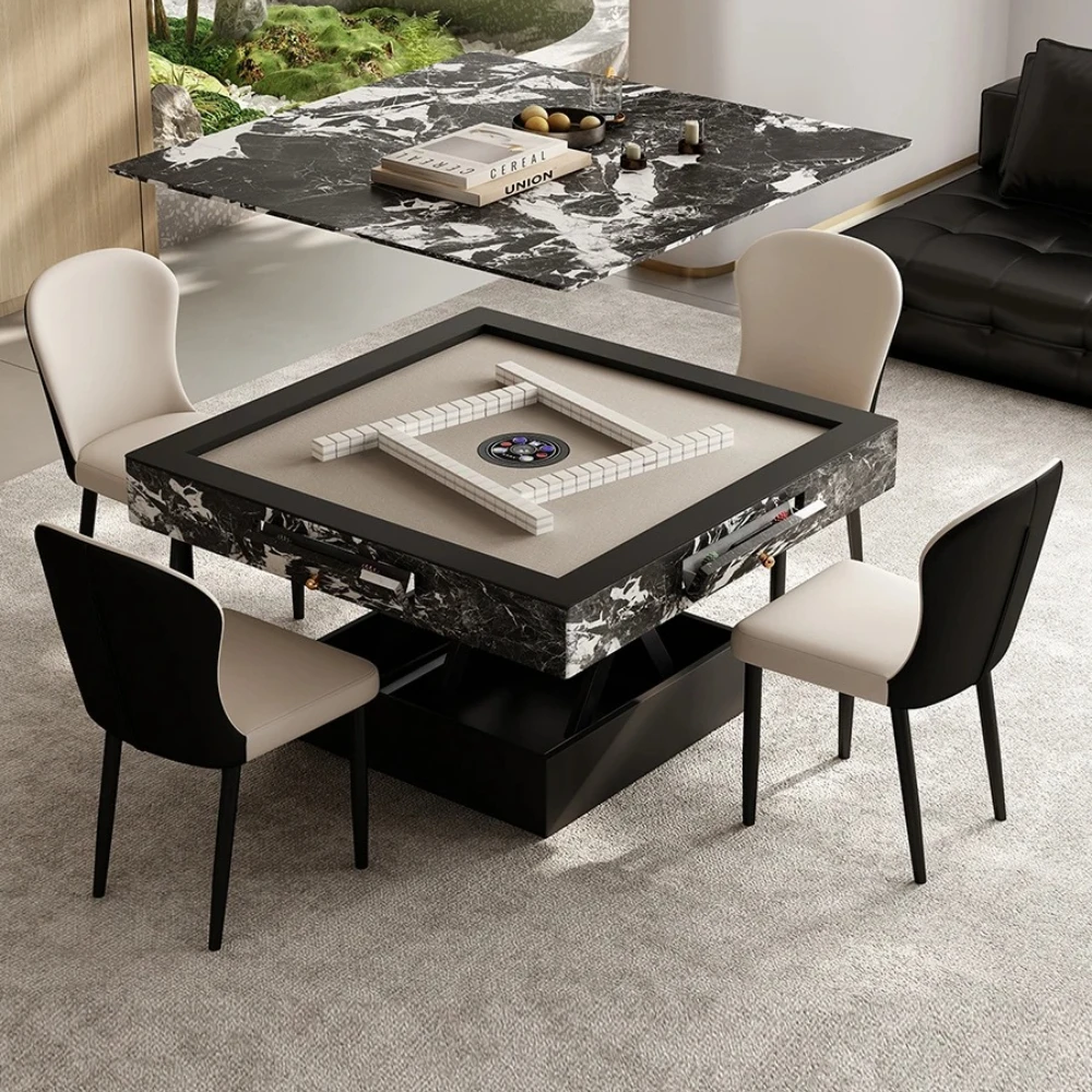 AA Mahjong table, coffee table, dining table, integrated dual-purpose household small apartment, liftable rock slab