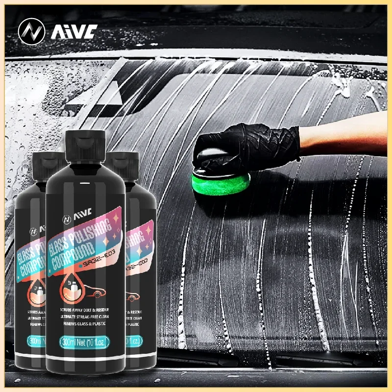 Car Glass Oil Film Remover Paste AIVC-E Auto Glass Film Coating Agent Anti-fog Glass Cleaner Windshield Polish Auto Detailing