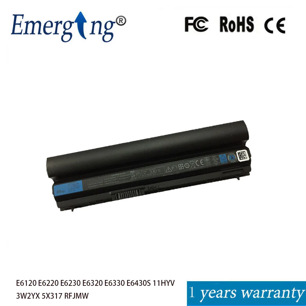 Emerging Battery E6120 E6220 E6230 E6320 E6330 E6430S For Latitude  11HYV 3W2YX 5X317 RFJMW