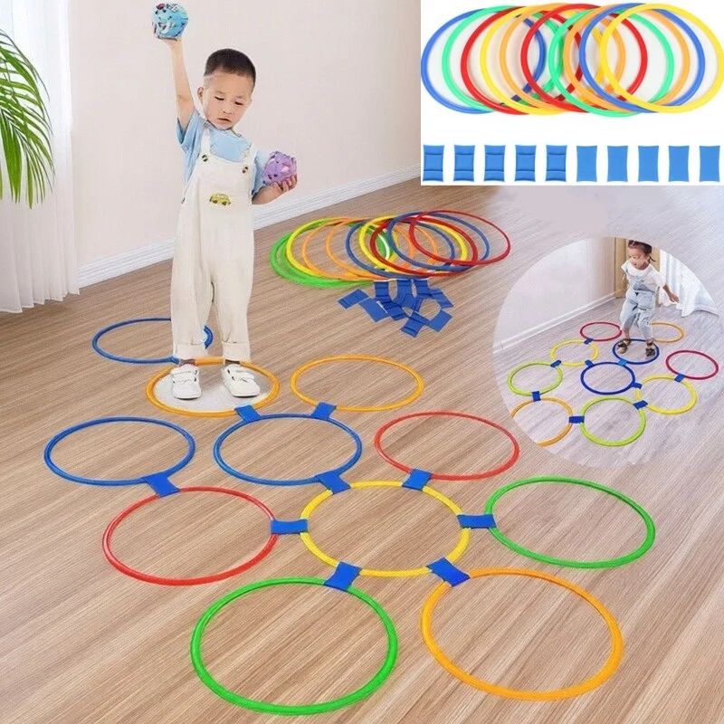 Children Jump Grid Outdoor Game Parent-child Interactive Toys Kindergarten Early Education Teaching Aids Sensory Training Circle