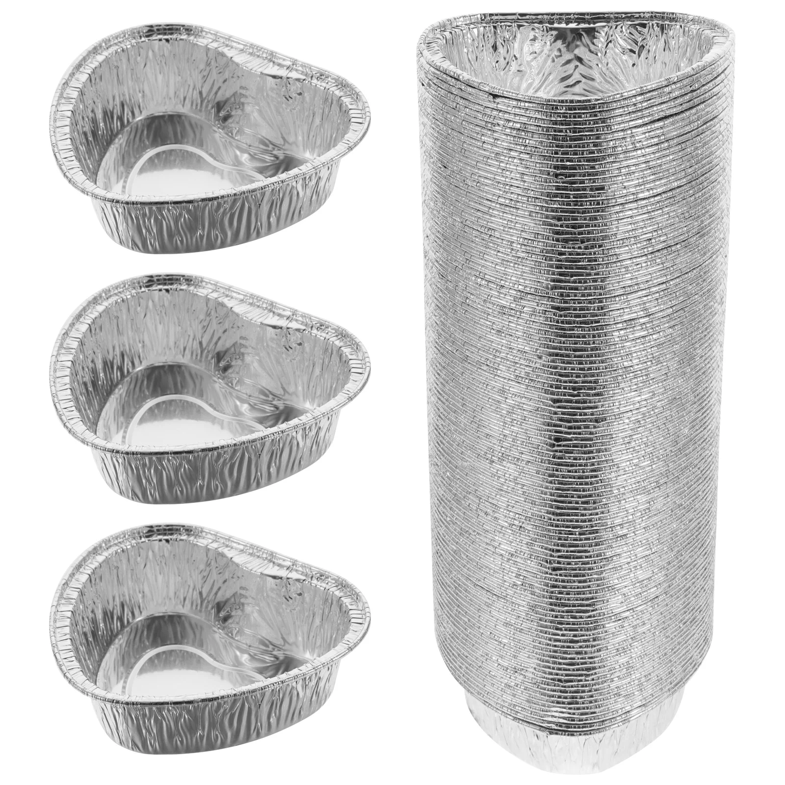 

100pcs Aluminium Foil Pudding Cups Baking Cupcake Cases Disposable Tin Lining Muffin Containers Even Baking Safe Storage