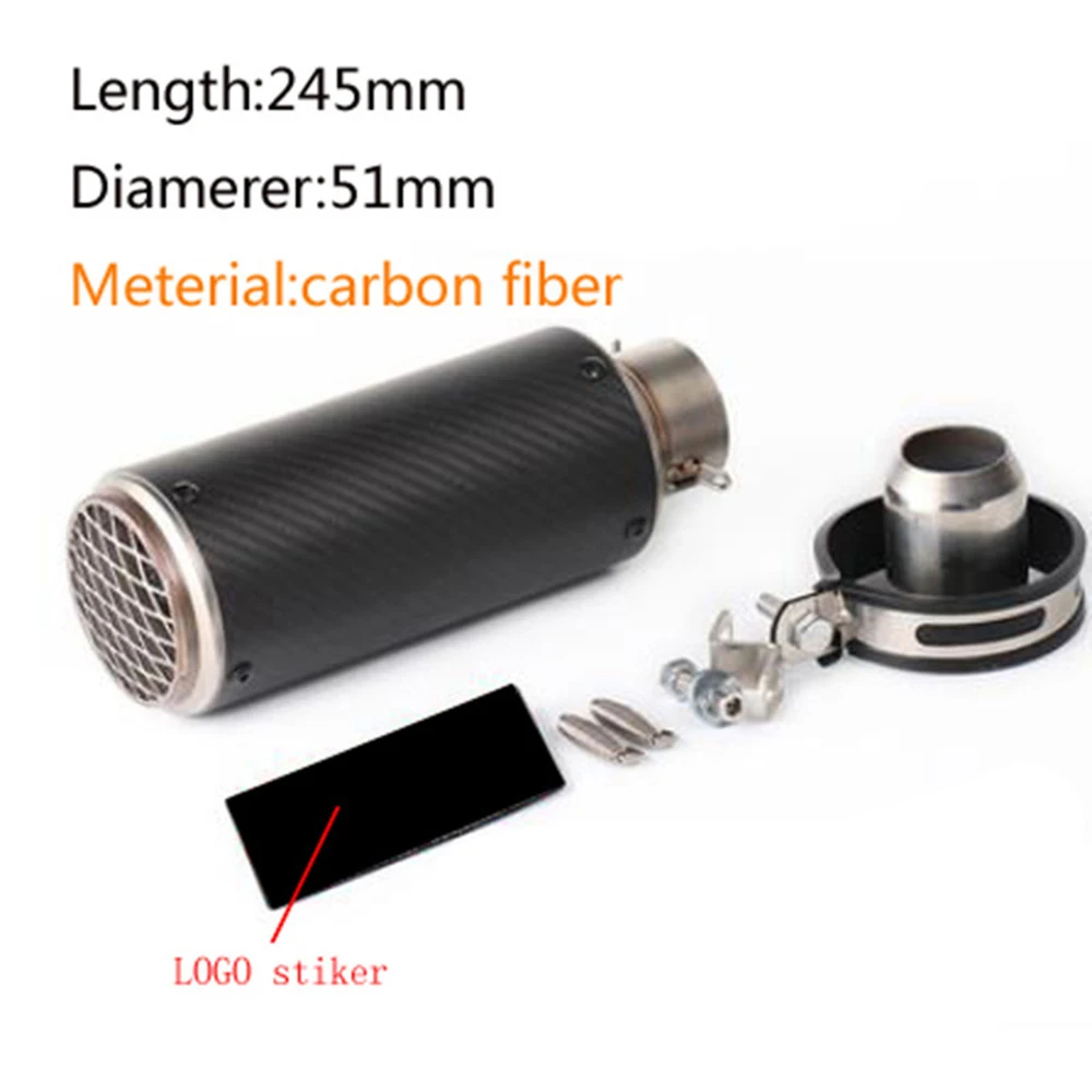 51/60 mm Universal-Motorradauspuff Inox-Schalldämpfer Kohlefaserauspuff mit DB Killer für Z900 R3 R25 MT07 MT09 R1 Z400 Z650 – Detail 20