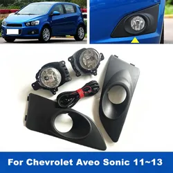 1Set Left and Right Clear Lens Set Fog Lights Driving Lamps For Chevrolet Aveo Sonic 2012 2013 2014 With Wring