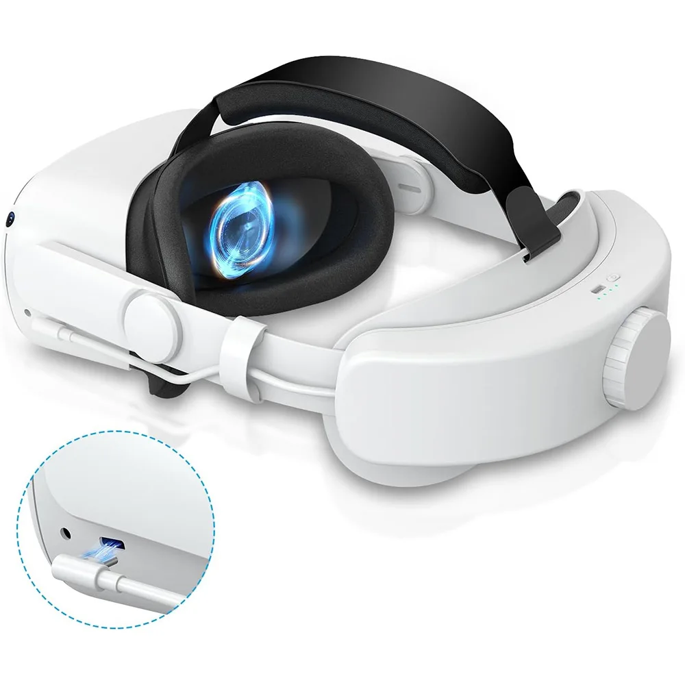 

Head Strap with Battery for Oculus Quest 2/3/3S, 6000mAh/10000mAh Charging Battery Pack ,Adjustable Strap Enhanced Comfort in VR