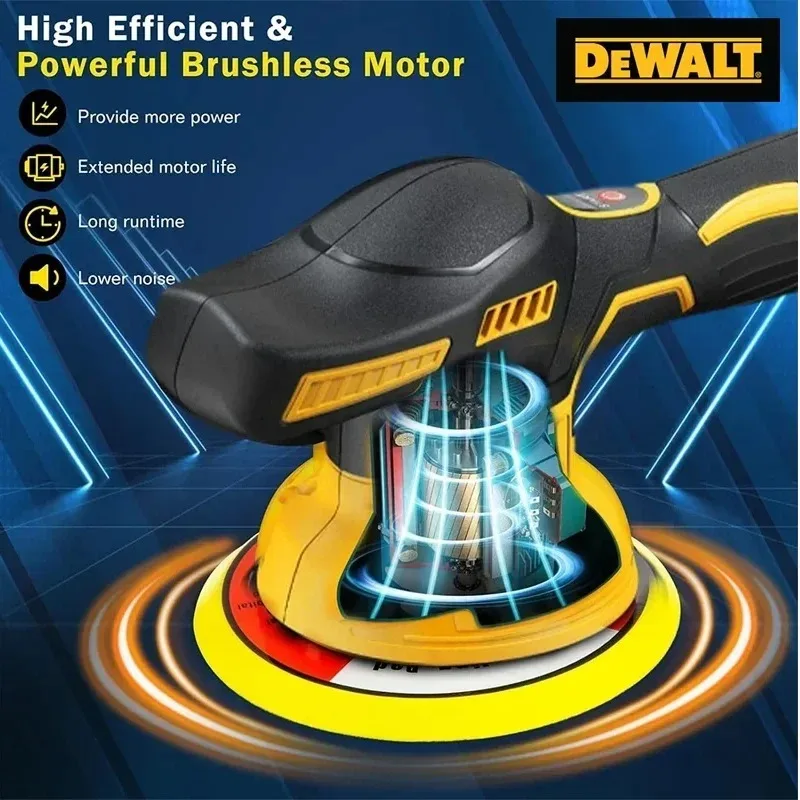 Dewalt 8 Gears Brushless Digital Display Long battery life Cordless Polisher Electric Polisher Auto Car Waxing Polishing Machine view 4