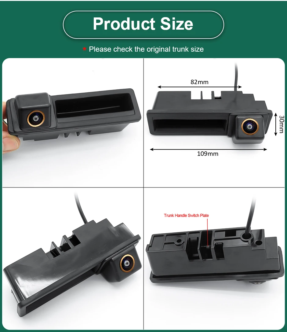 GreenYi 170° AHD 1080P Car Rear View Camera for Audi A3 8P A6 C6 A1 Q7 A4 B7 B6 S5 A6L Q5 Night Vision Reverse Reversing Vehicle view 5