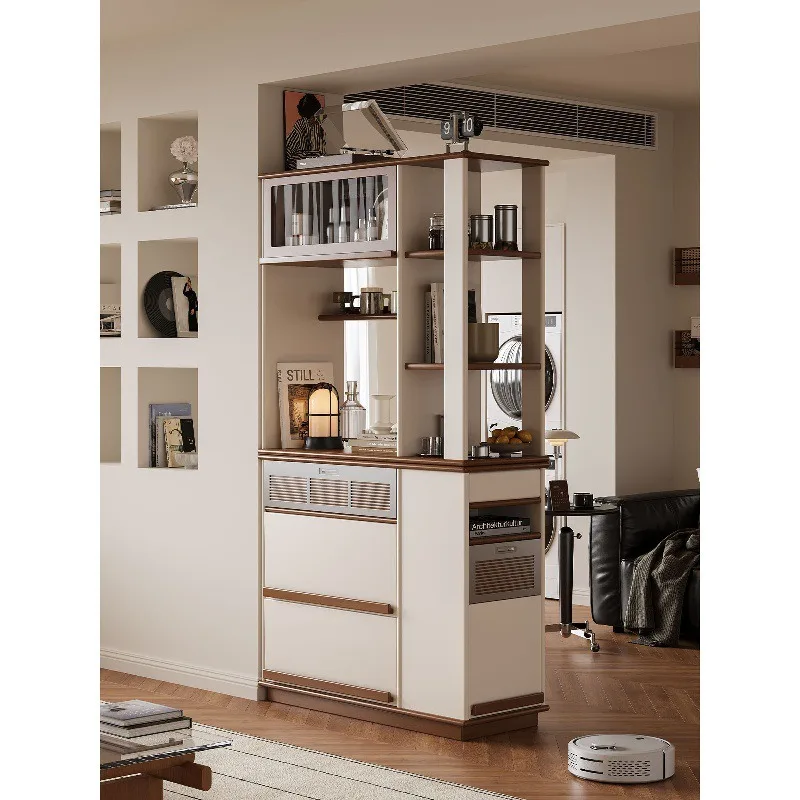 medieval style dining side cabinet, living room wall locker, multi-functional bar counter storage and tea cabinet