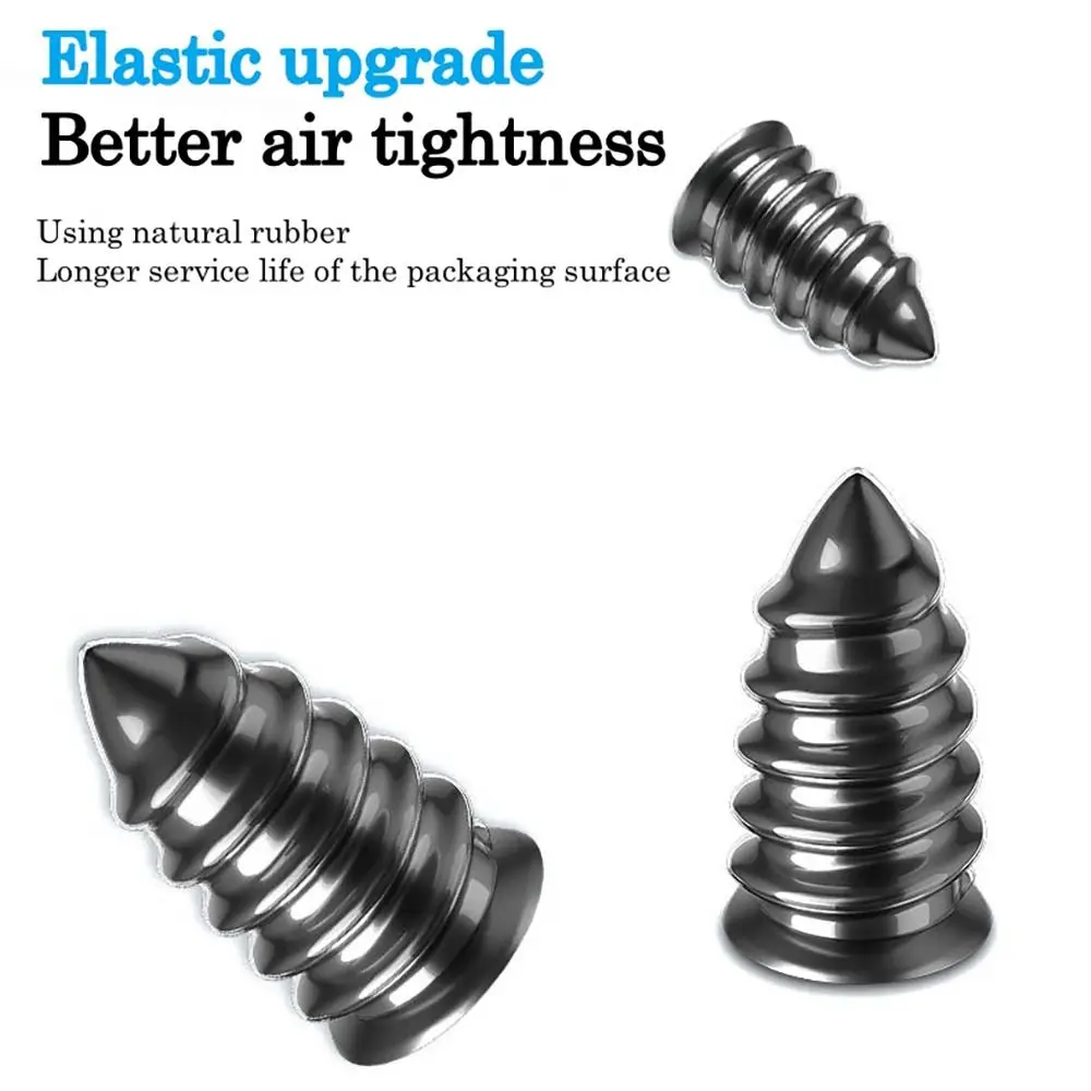 10Pcs Tire Repair Nail Self-Tapping Screw Tire Puncture Repair Vacuum Tyre Nails Black Soft Rubber Car Motorcycle Repair Tool