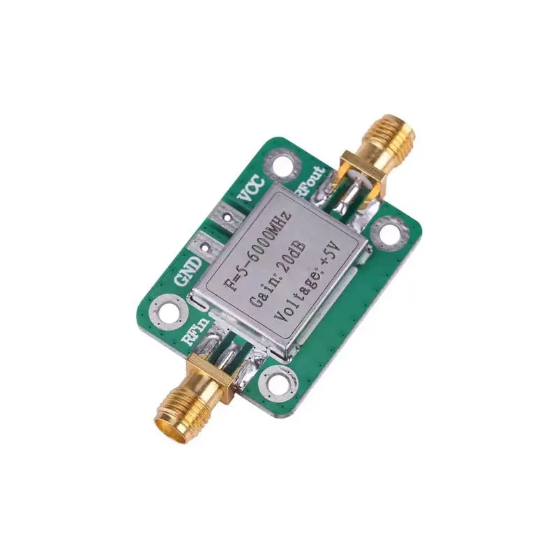 5PCS 5M-6GHz RF Low Noise Broadband Signal Amplifier Power Amplifier Board Receiver Module Gain 20dB With shielding shell