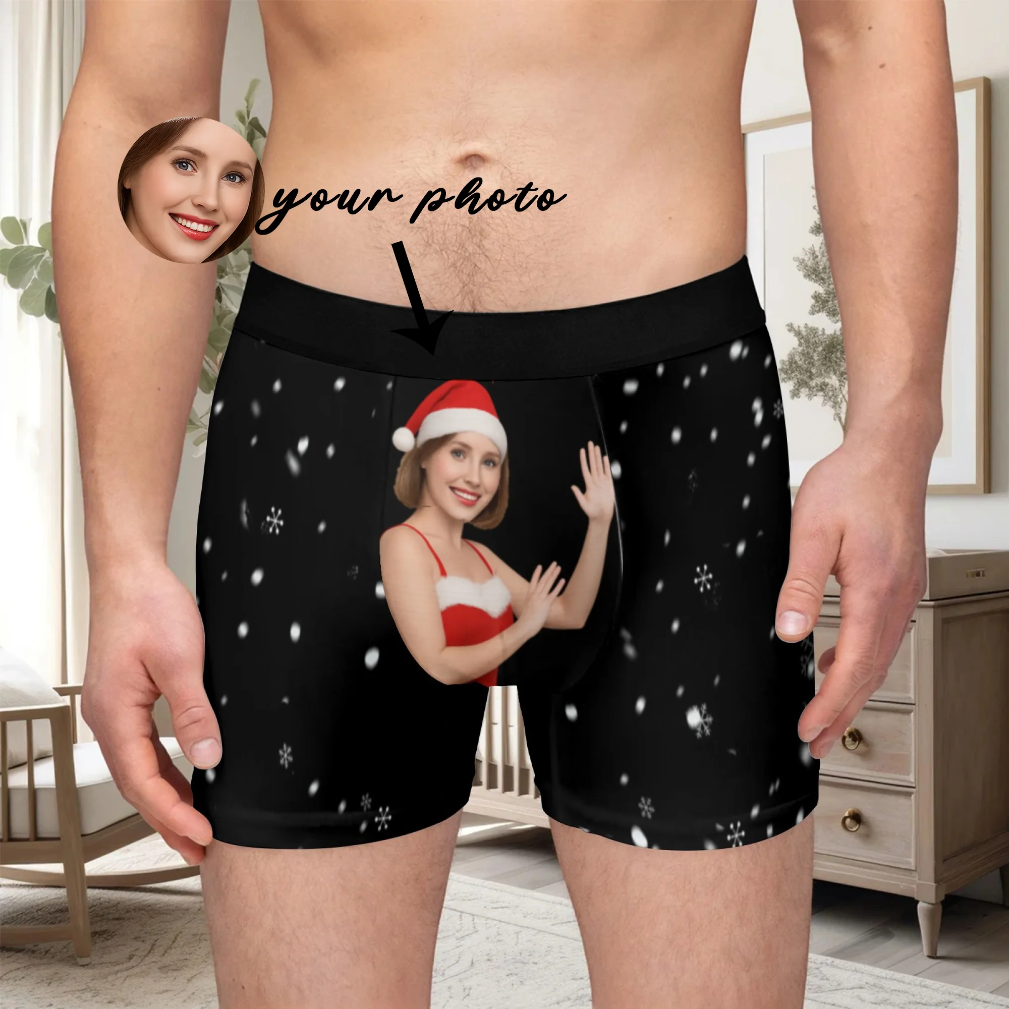 Personalized Face Photo Underwear Custom Boxer Briefs Custom Men Birthday Gift For Husband Anniversary Gift for Dad