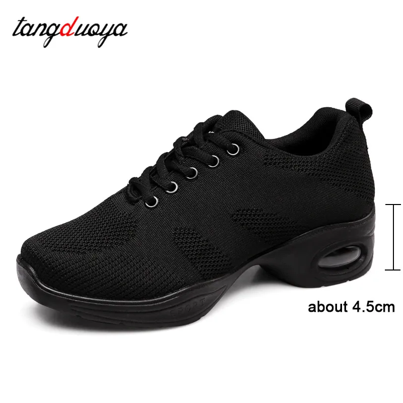 Sneakers Dance Shoes For Women Flying Woven Mesh Comfortable Modern Jazz Dancing Shoes Girls Ladies Outdoor Sports Shoes