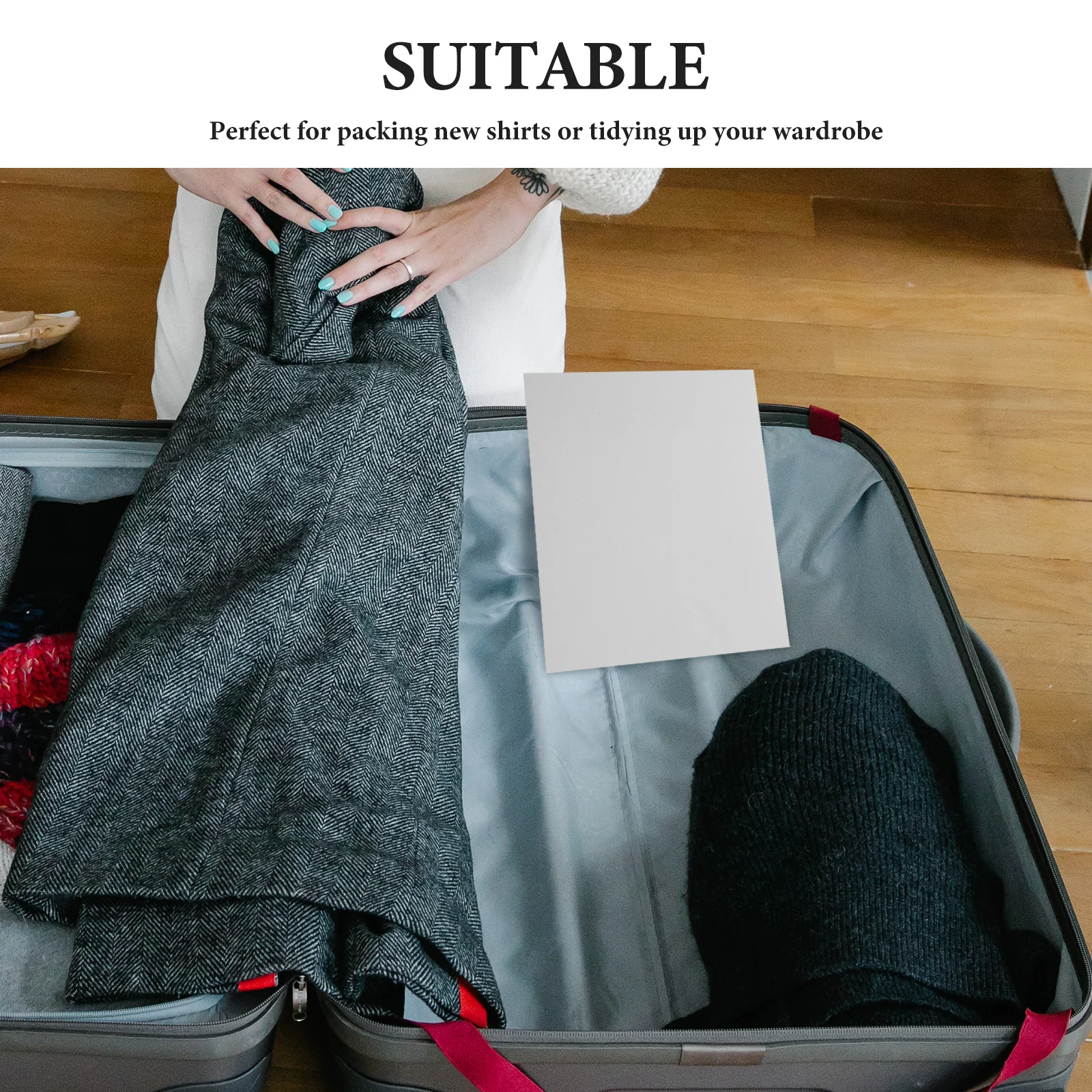 100개 화이트 11X8인치 종이 셔츠 폼 인서트 드레스 셔츠 지지대 티셔츠 접기 포장 여행 의류 디스플레이용