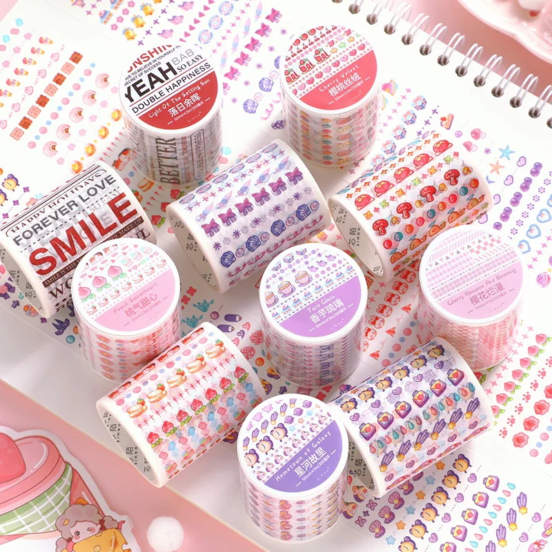 Mr.paper 6 Styles 300cm/roll Simple Food Washi Tape Literature Cute Animals Plants Hand Account Decoration Washi Tape