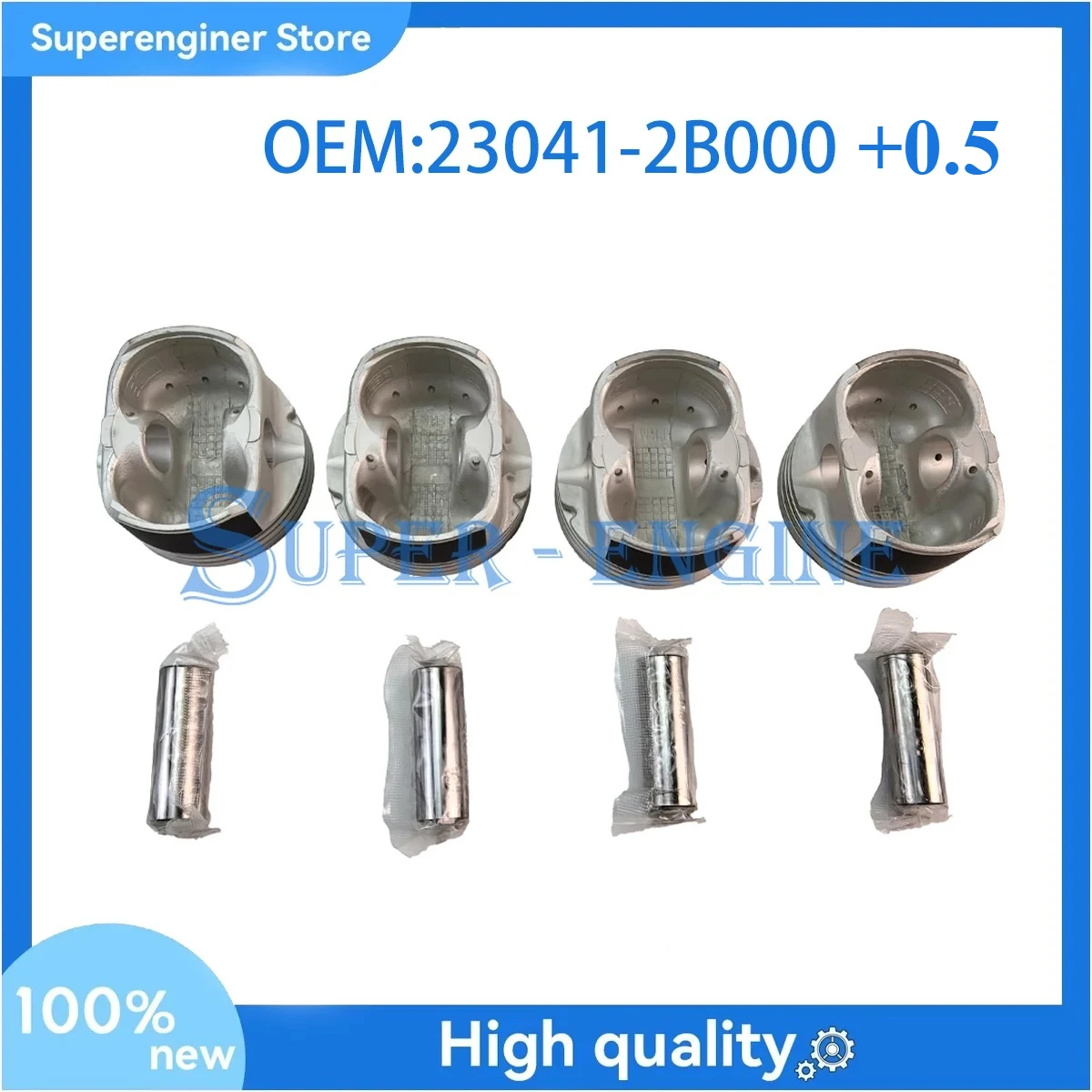 

230412B000+0.5 23041-2B000+0.5 4PCS SET Brand New Engine Piston Assembly For Kia Hyundai CVVT STD G4FC 1.6L