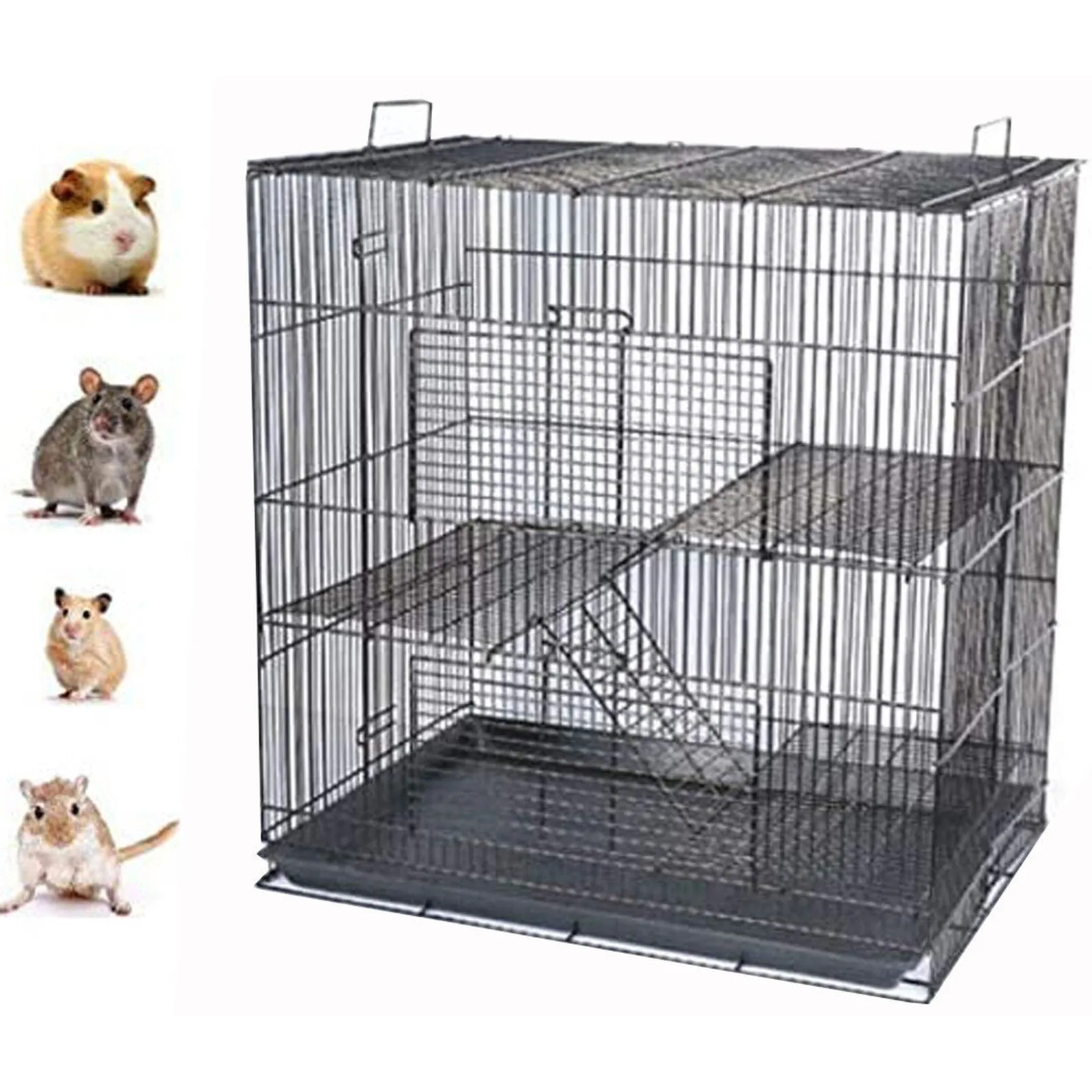 

24" 3-Level Hamster Guinea Pig Small Animal Rat Mice Mouse Hedgehog Metal Cage United States