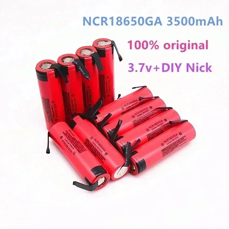 18650 Battery NCR18650GA 30A discharge 3.7V 3500mAh 18650 rechargeable battery for toy flashlight lithium battery + DIY Nickel