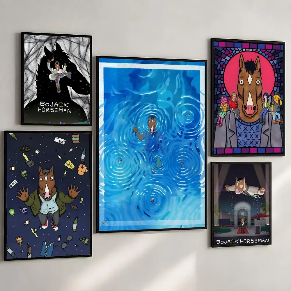 Animation BoJack Horseman Comedy Poster PP Wall Art Print Removable Water-Resistant Home Decor for Bedroom Apartment Gift