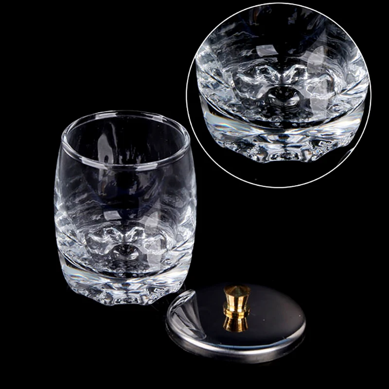 Nail Crystal Glass Nail Cup Acrylic Liquid Dappen Dish Clear Bowl Nail Powder Holder Container Crystal Cups Equipment Tools