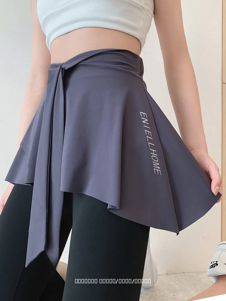 

Юбка для фитнеса и йоги женская, цельная, с высокой талией, облегающая, скрывающая фигуру, для спортзала, А-силуэт