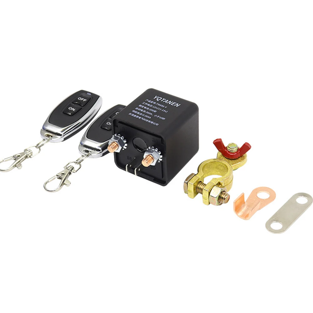 1 Set 12V/24V Car Battery Anti-Leakage Relay Power Protection Remote Control Cut-off Switch for Vehicle