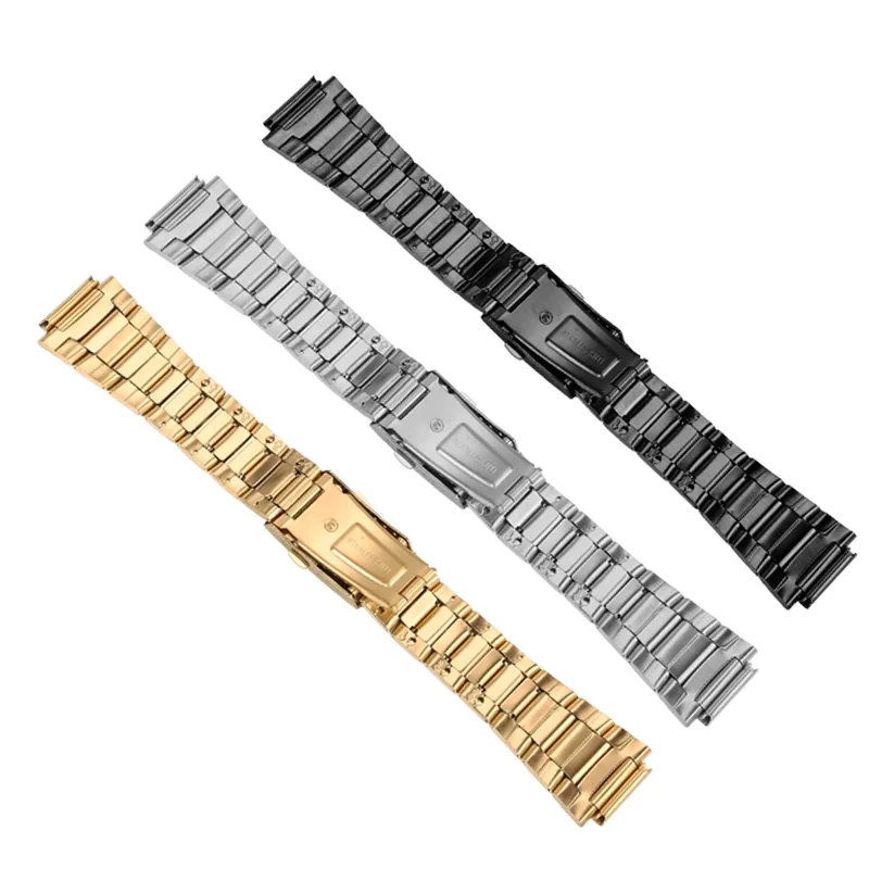 ステンレス鋼時計バンドカシオ WS-1600 WS-1700 WS-1400H WS-1300 WS-1500 男性固体金属ストラップブレスレット 18 ミリメートルアクセサリー