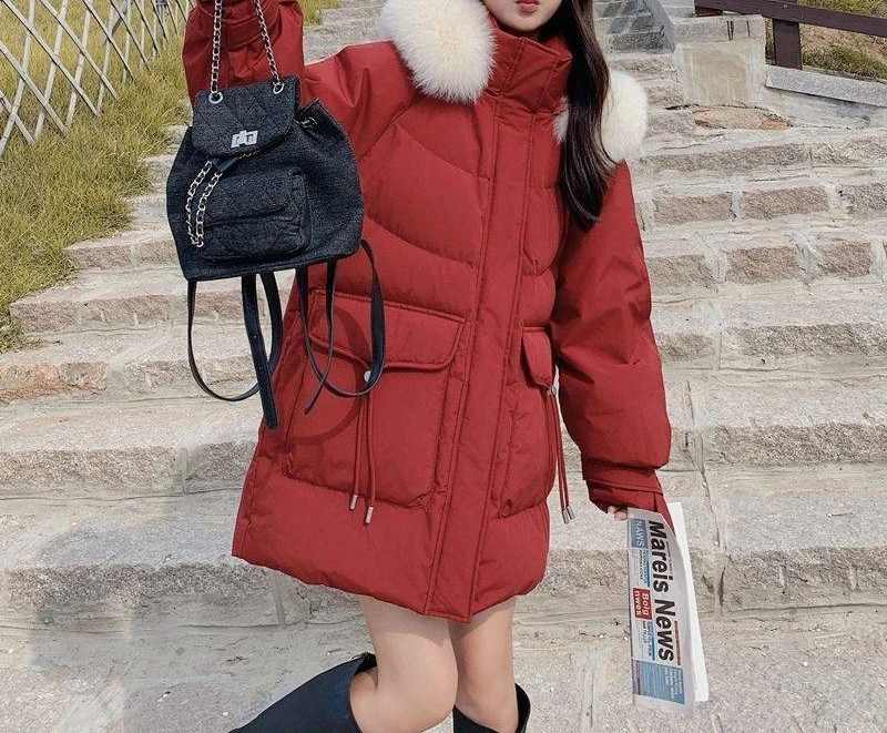 Hooded Winter 2025 New Women's Medium and Long Thick Loose Breadman