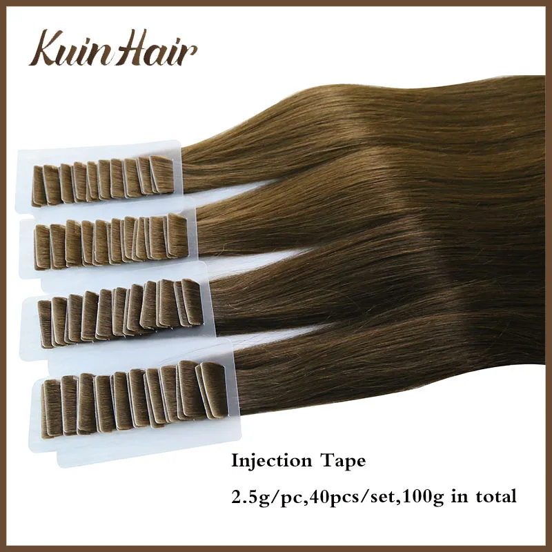 Injectione Invisible Tape In Hair Extensions Straight Brazilian Virgin PU Skin Weft Tape Hair Extensions Natural Real Human Hair