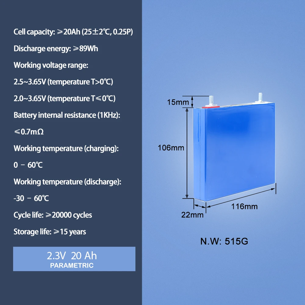 LTO 2.3V 2.9Ah 2.3V 20Ah Rechargeable LTO Original High Rate Dischargeable Batteries For Low Temperature High Rate Discharge DIY