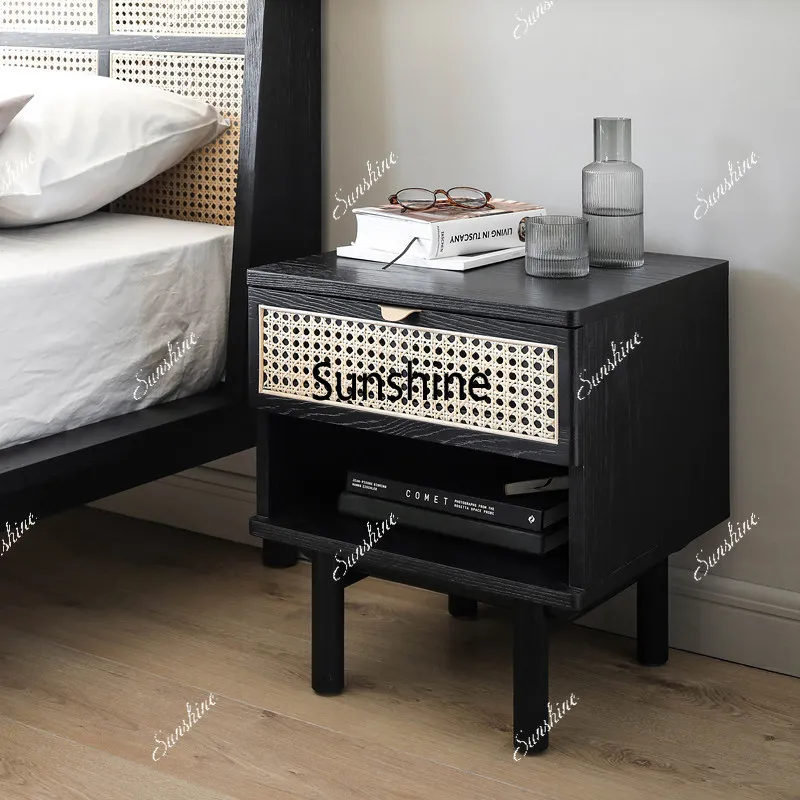 Wabi Sandy Wind Rattan Cabinet Simple Bed and Breakfast Bedside Table Customization