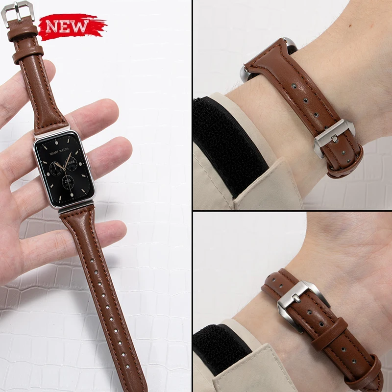 Lederbänder für Samsung Galaxy Watch Fit 3, schlankes Handgelenk, Damenarmband für Galaxy Fit 3, Ersatzzubehör, Sportarmband
