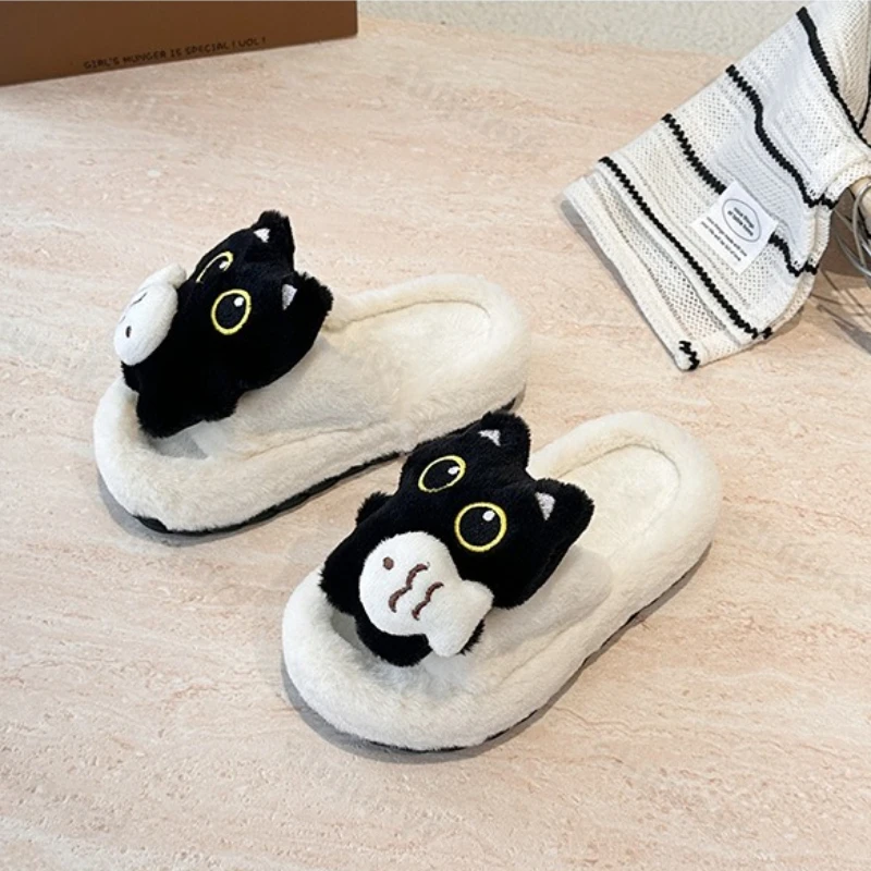الأطفال لطيف أفخم النعال القطنية شتاء جديد خفيفة الوزن الراحة الفتيات كلمة واحدة النعال الدافئة داخلي عدم الانزلاق الفتيان أحذية المنزل