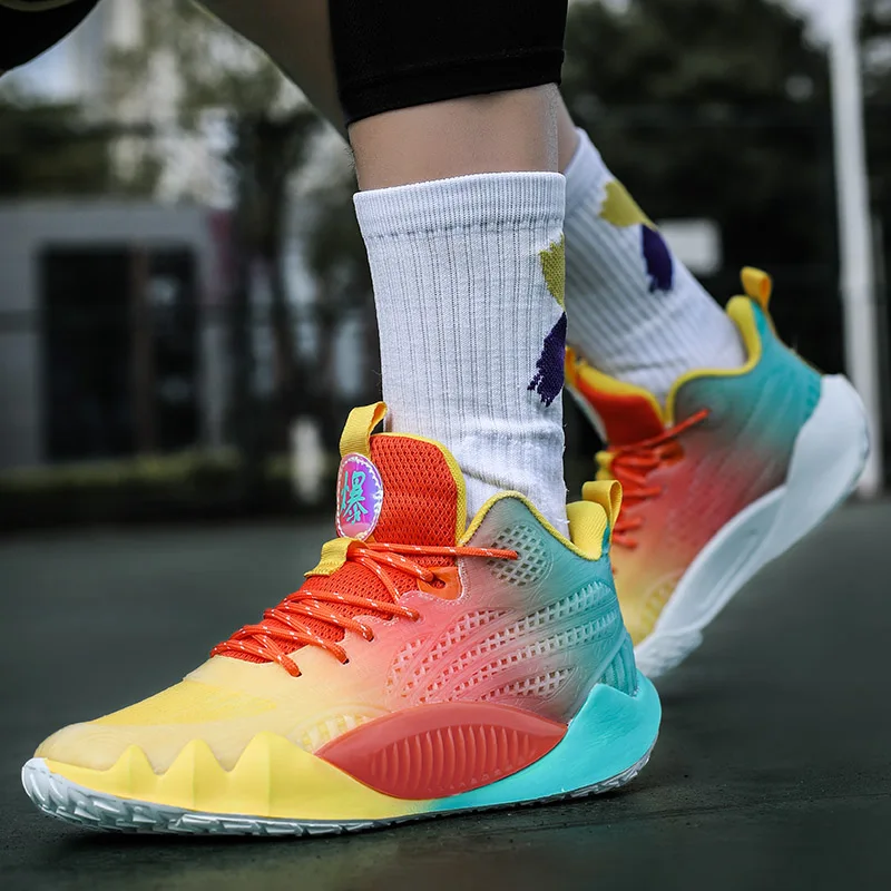 

Высококачественные мужские баскетбольные кроссовки, женские светоотражающие баскетбольные кроссовки, мужские уличные резиновые противоскользящие спортивные тренировочные туфли, мужские