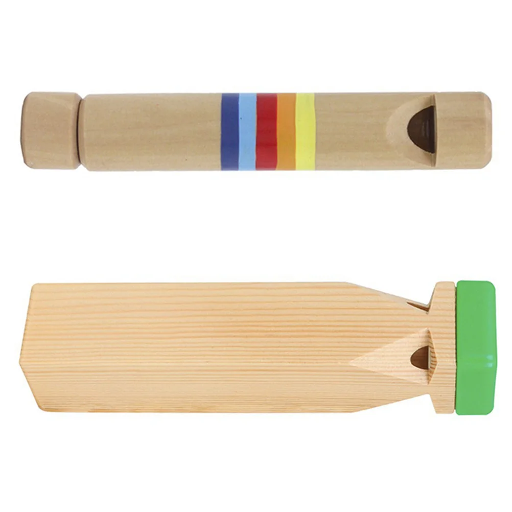 2 pezzi fischietto scorrevole flauto in legno treno giocattolo per bambini strumenti musicali leggero portatile divertente coinvolgente pratico sviluppo per principianti