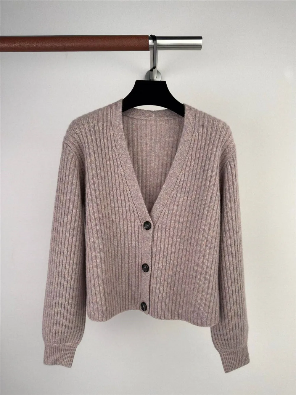 Women's High-Quality Collared Cashmere-Wool Knit Cardigan Fall Winter 2026 New Arrival Soft Warm Fashionable Knitwear