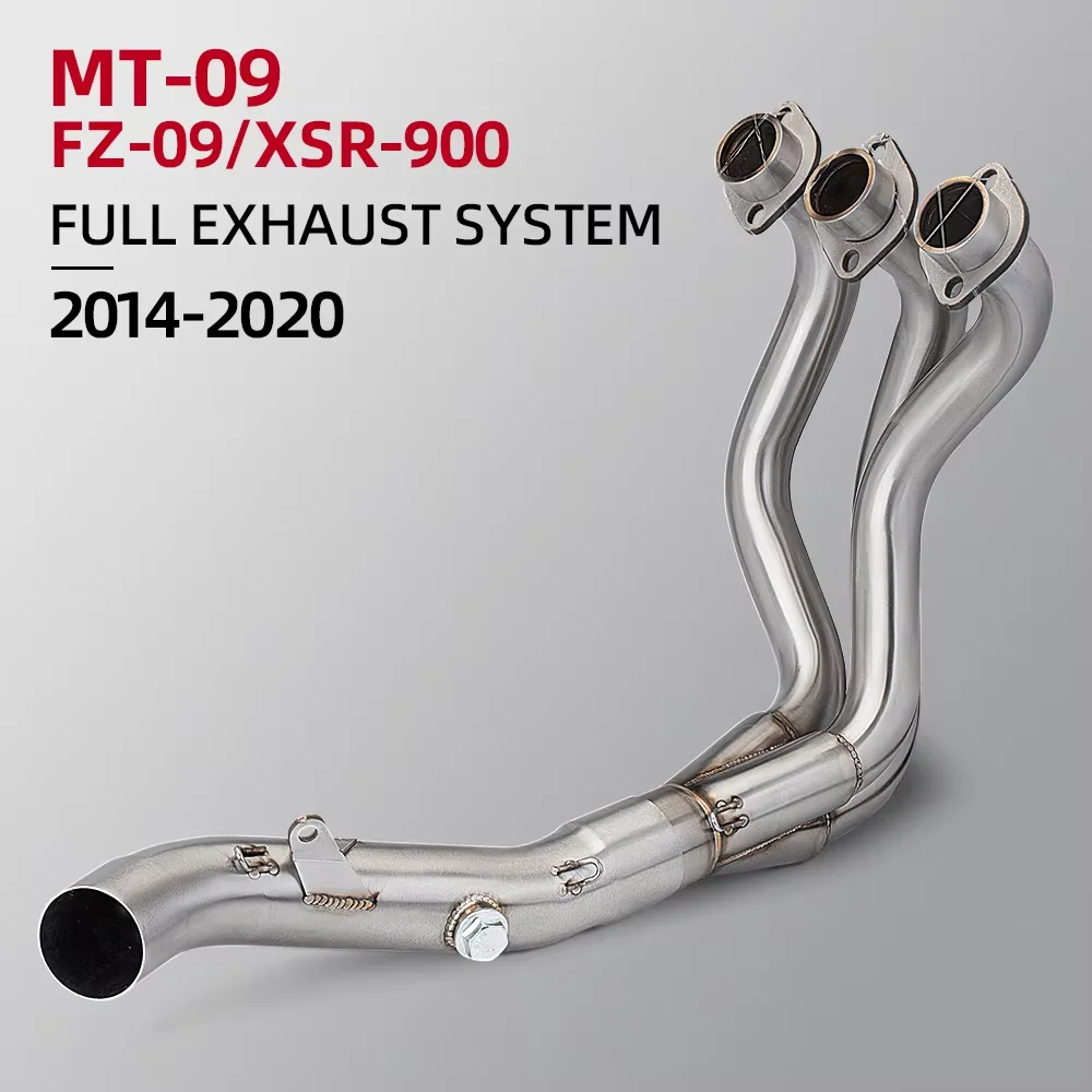 

Slip on For YAMAHA MT09 FZ09 XSR900 2014-2020 Full Motorcycle Exhaust System Front Tube Link Pipe Escape Moto Muffler