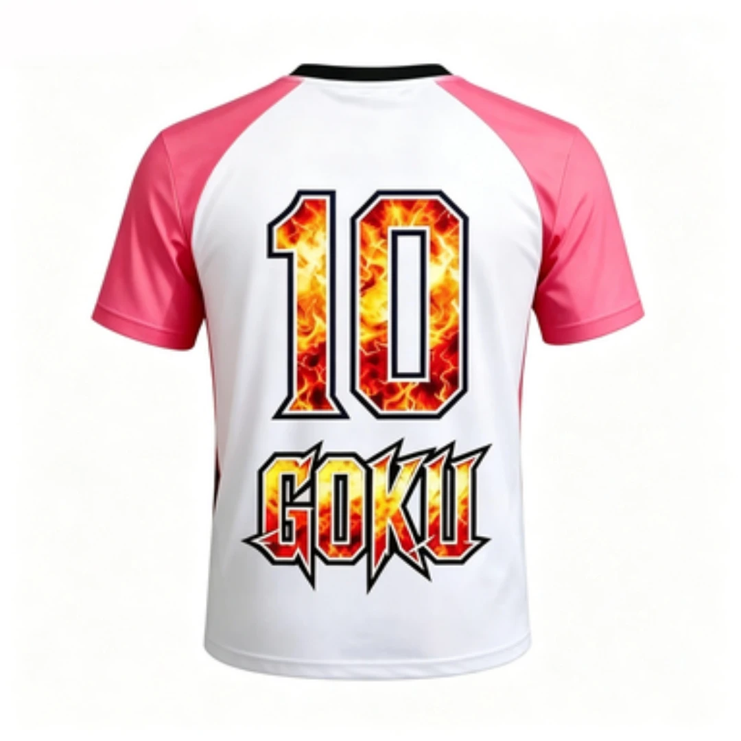 Dragon Ball Z Magic Man Buou Printed T-shirt Quick Drying Anime Flame Pattern Number 10 Wukong Sports Jersey