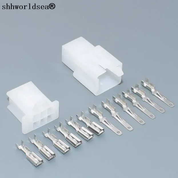 

shhworldsea 20set total 280pcs 2.8mm 6 Way/pin Electrical Connector Kits Male Female socket plug for Motorcycle Motorbike Car