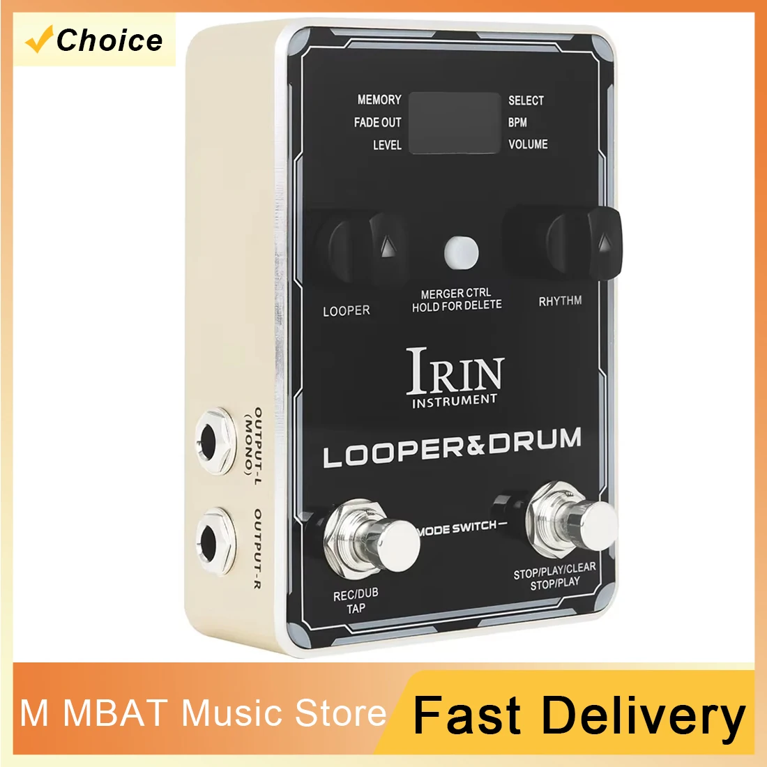 Electric Guitar Effects Pedal Looper Drum Pedal 44.1kHz/24bit Phrase Loop 160 Minutes Recording Time Guitar Accessories