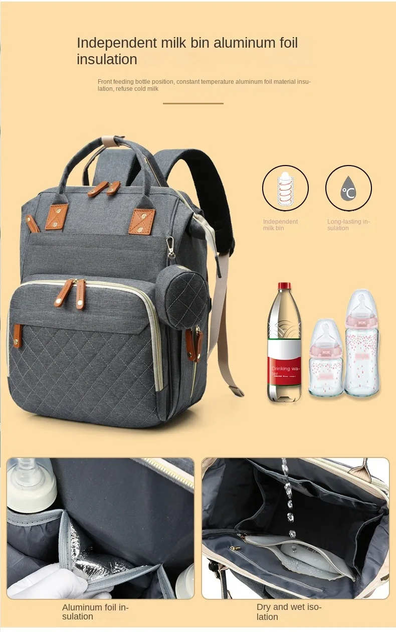 Mommy Baby Diaper Bag Backpack For Stroller Organizers Large Capacity Waterproof Wide Opening  Mummy Maternity Bags For Hospital