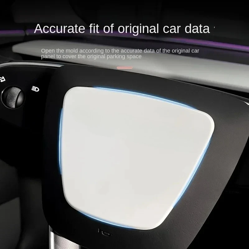 غطاء عجلة القيادة لطراز تسلا 3 هايلاند ملصقات داخلية بيضاء ملحقات تعديل تزيين السيارة للطراز الجديد 3