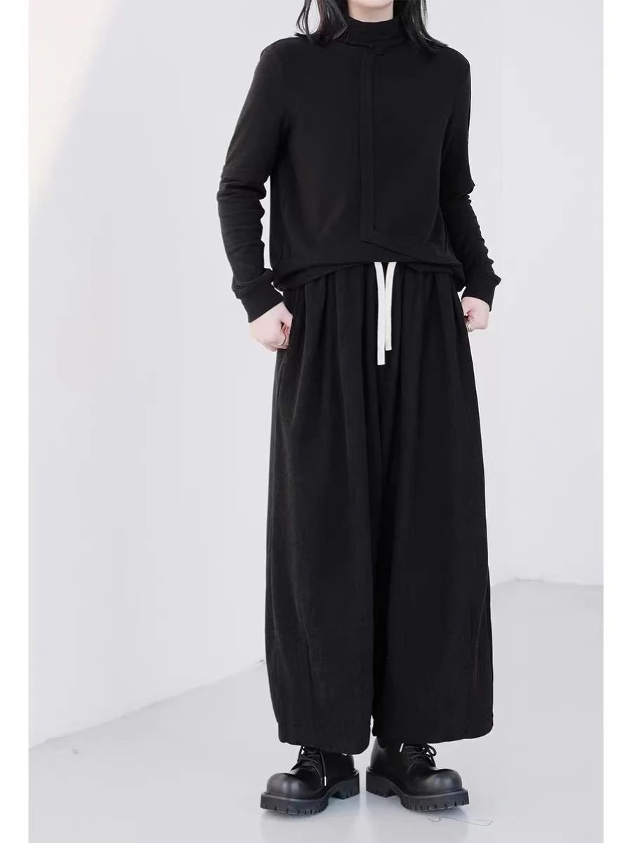 Casual Lose Thi Samt Breite Bein Hosen Herbst Winter Kontrast Farbe Abnehmen Cord Lange Hosen für Frauen l Taille
