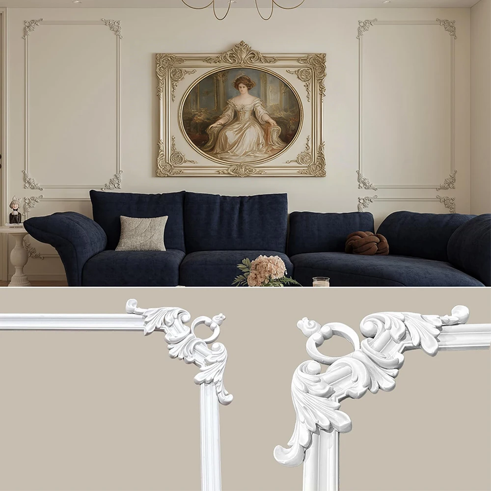 PU Ceiling Molding Kit Wall Molding Trim Corner Frame Wainscoting Panels Interior Wall Decor